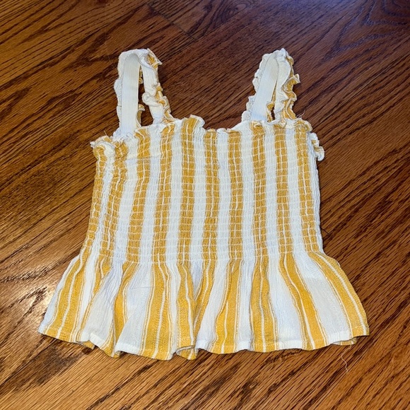 Zunie Girl’s Yellow Striped Flowy Pants Set Size 8 - Picture 2 of 8